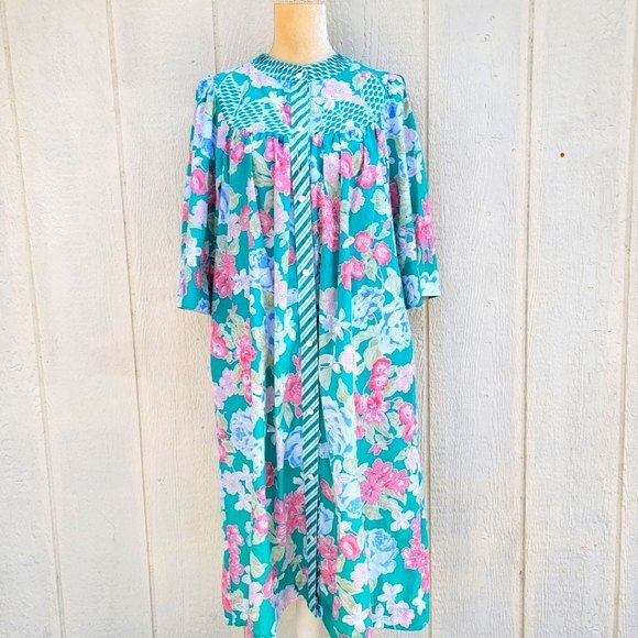 models coat vintage floral print house dress muu muu sz 8. - Picture 1 of 4